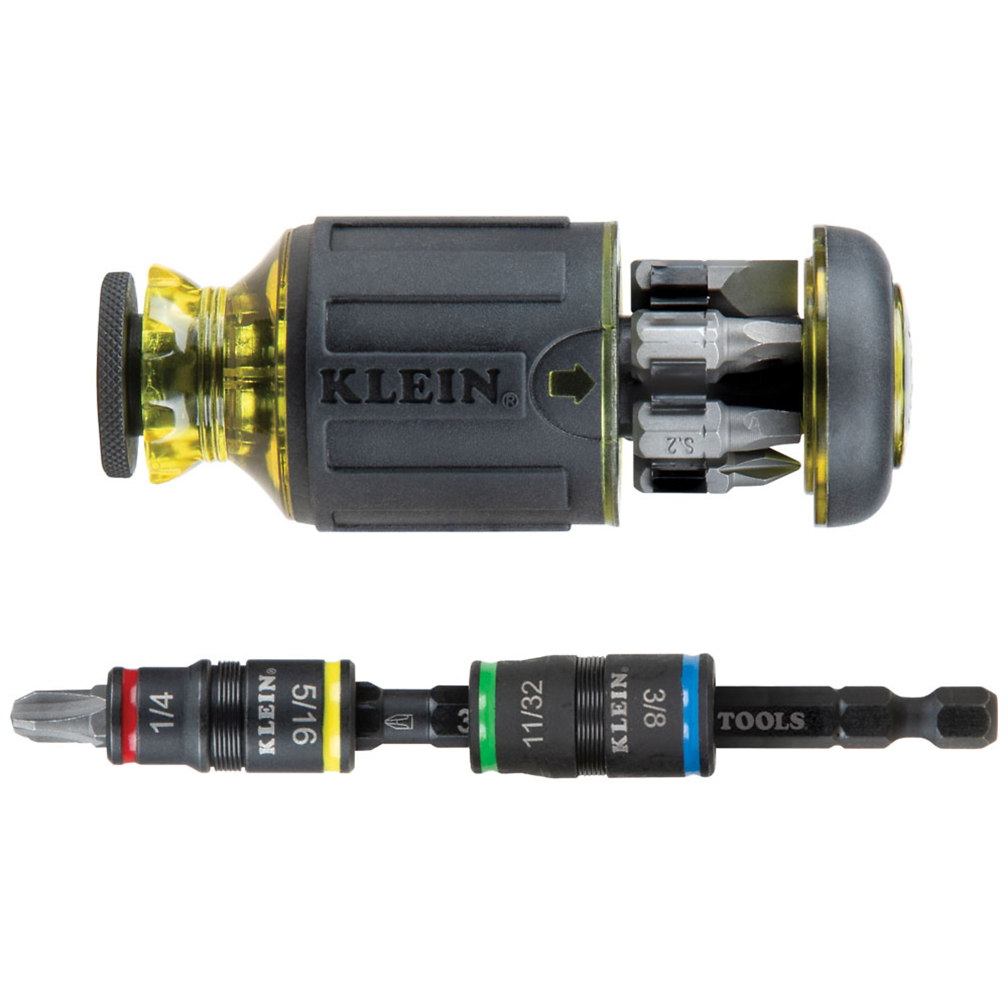 Klein Tools, 12in.-1 Impact Rated Stubby Driver Set with Flip S, Model# 32308HD